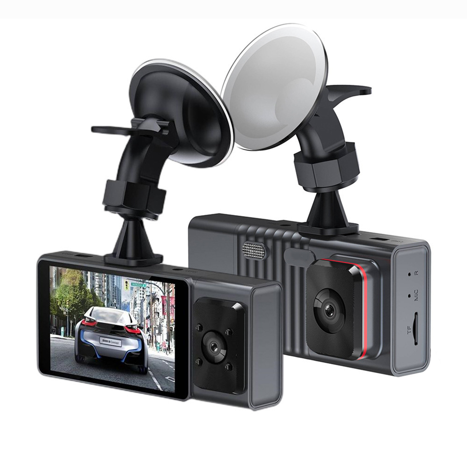 Uutvmp Dash Cam with WiFi 1080P FHD Car Driving Recorder, Two Lens Dashboard Car Camera, HD Nightc Vision G Sensor Loop Recording APP Remote Monitoring